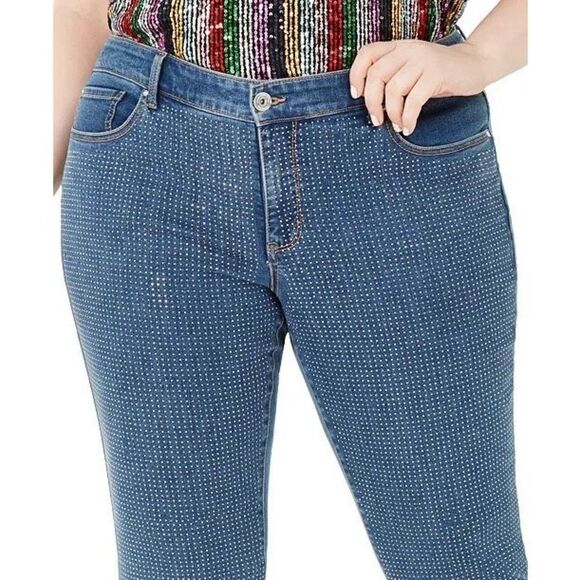 NC International Concepts size 16 Bling-Front Skinny Jeans (Indigo) - Picture 2 of 15